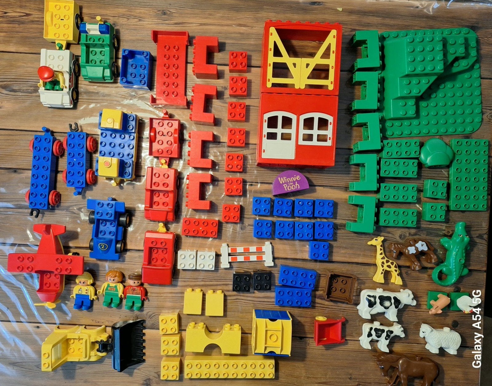 Duplo bouwstenen met boerderijdieren en auto's, Kinderen en Baby's, Ophalen of Verzenden, Gebruikt, Losse stenen, Duplo