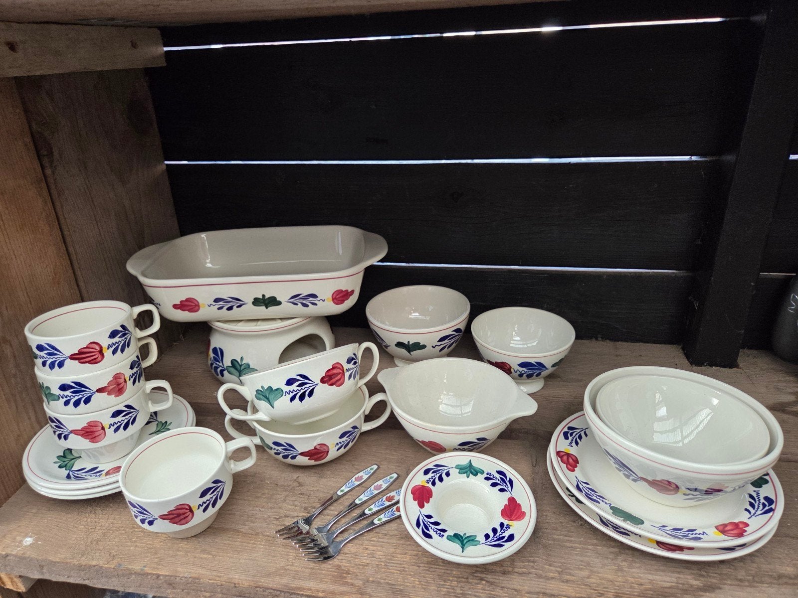 Oud servies boerenbont boch, Ophalen of Verzenden