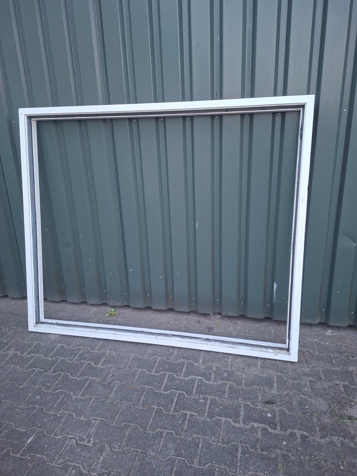 te koop hardhouten kozijn met dubbelglas., Ophalen, Gebruikt, Raamkozijn, 150 tot 225 cm