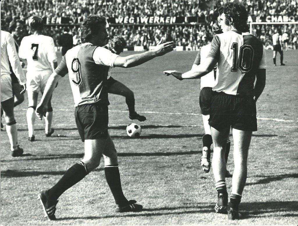 1976-1977 persfoto 29-08-1976 Feyenoord-Go Ahead Eagles, Verzenden, Zo goed als nieuw, Feyenoord, Overige typen