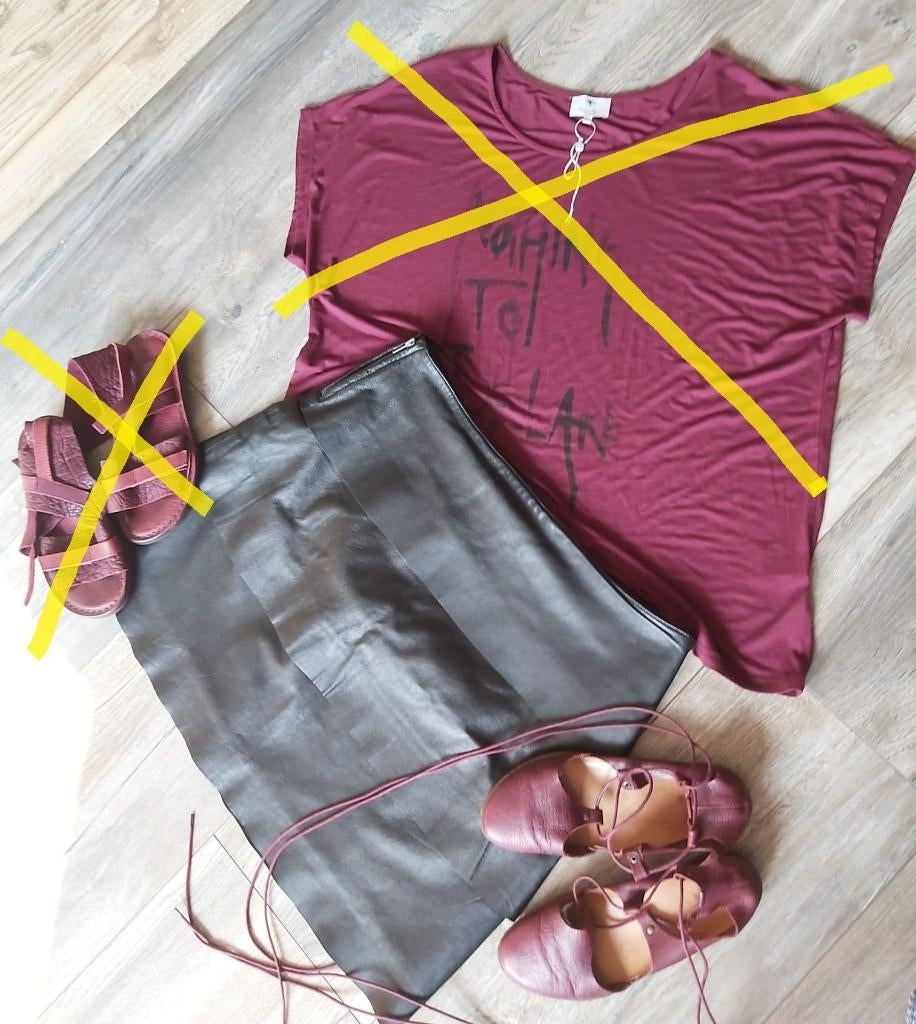 IMITZ echt leren volant ruches stroken rok 46 48 XL, Kleding | Dames, Verzenden, Zwart, Maat 46/48 (XL) of groter, Zo goed als nieuw