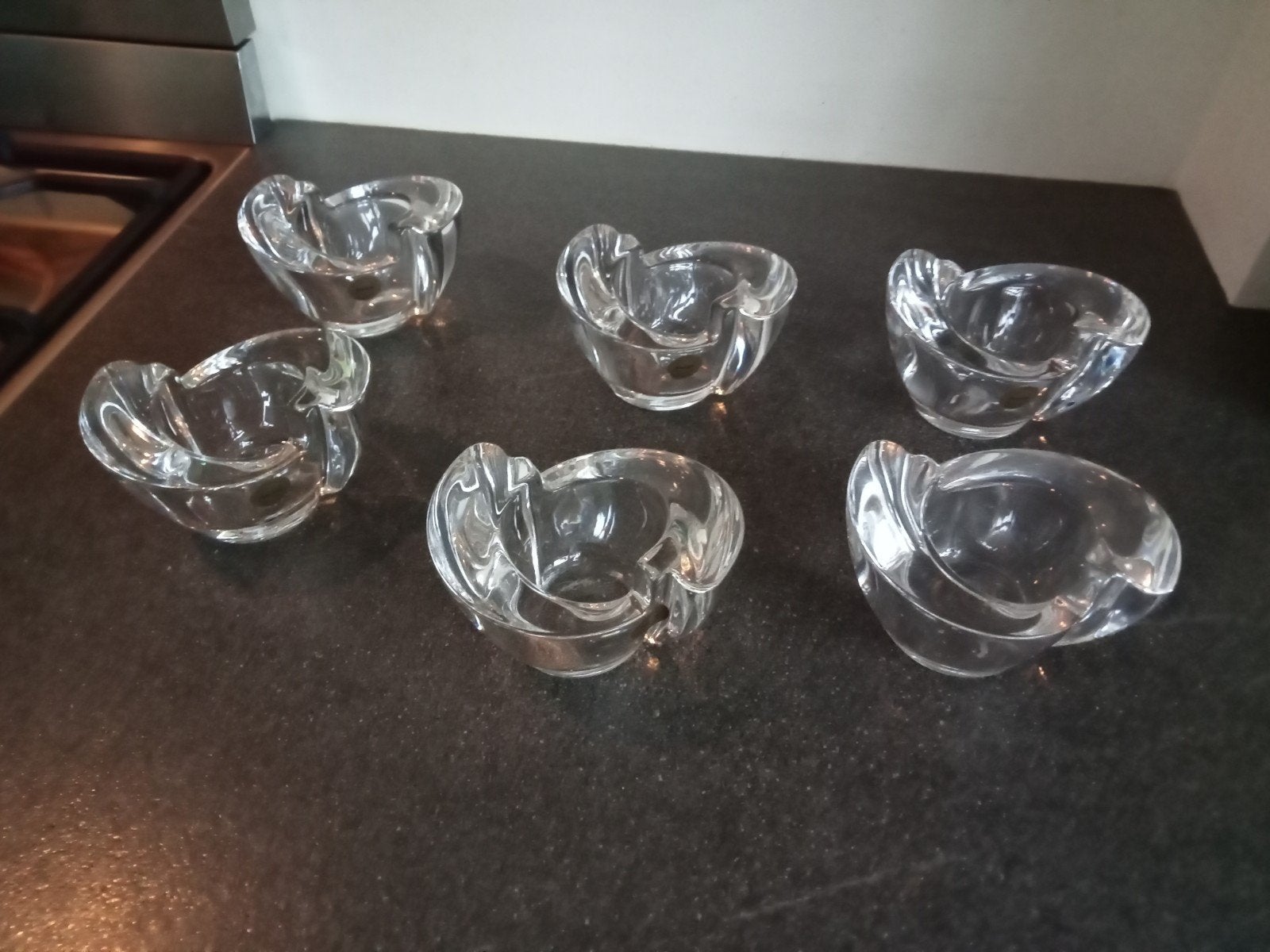 6 mooie kristallen waxinelicht houders, Ophalen