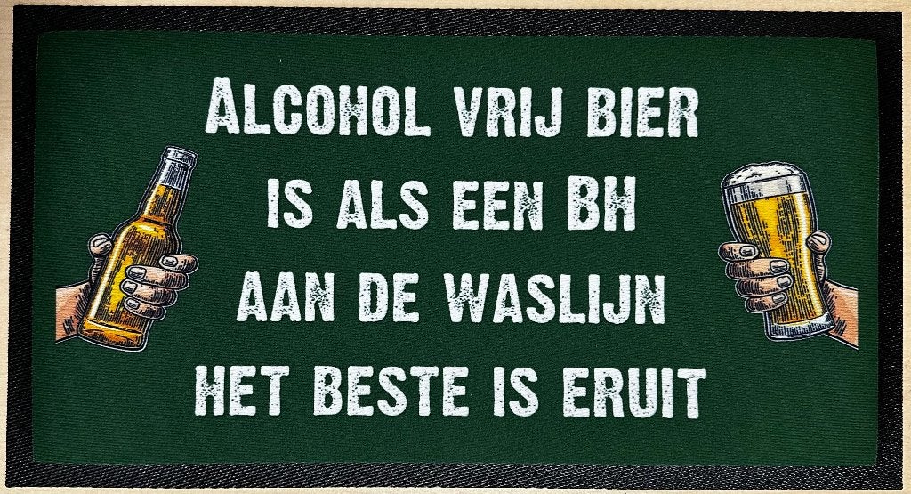 Alcohol vrij bier BH aan de waslijn barmat matje barrunner, Verzamelen, Reclamebord, Info@deconoord.nl, Deco Noord, Nieuw