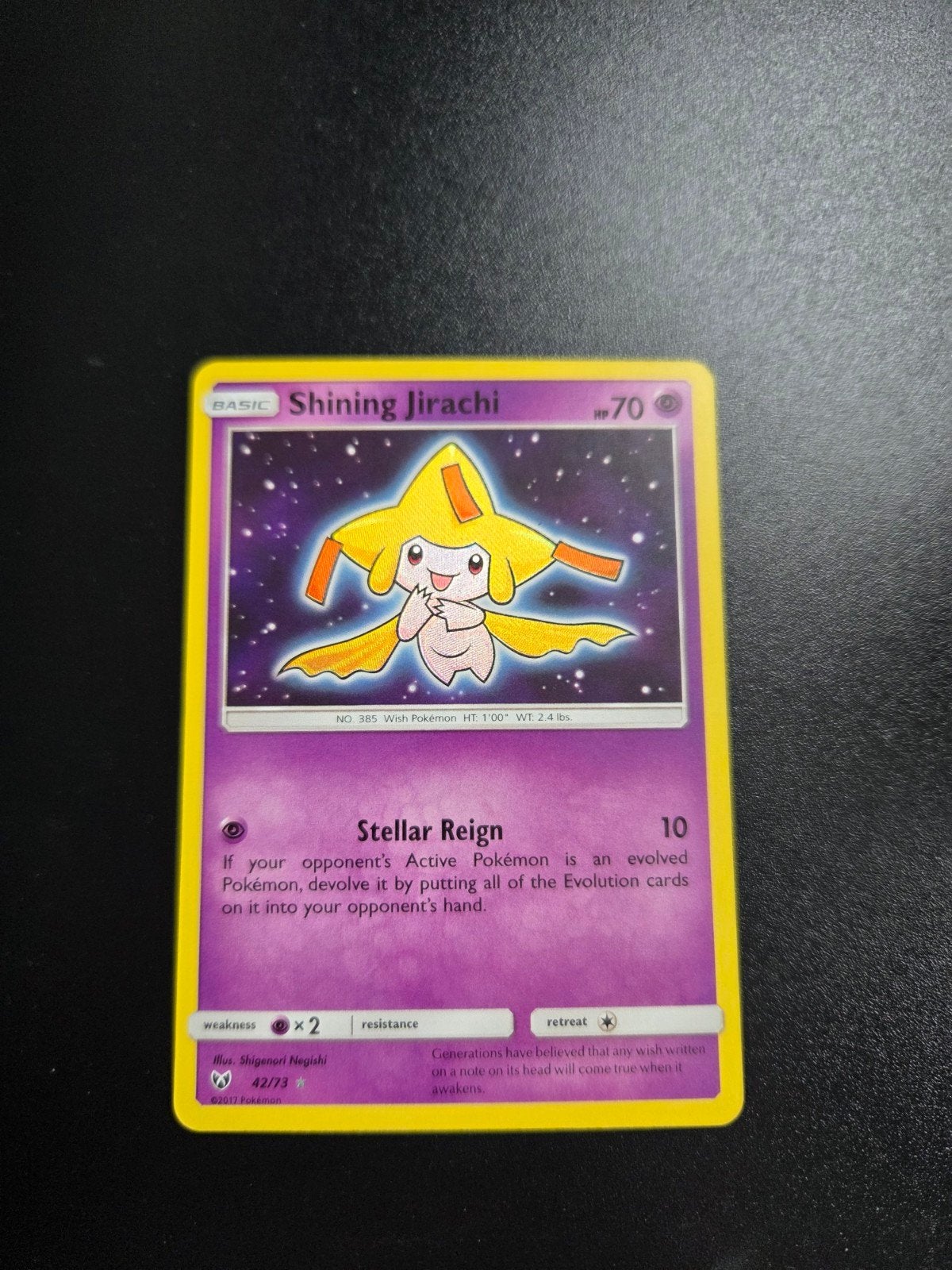 Shining Jirachi 42/72 Pokemon Shining Legends, Ophalen of Verzenden, Zo goed als nieuw, Booster, Foil