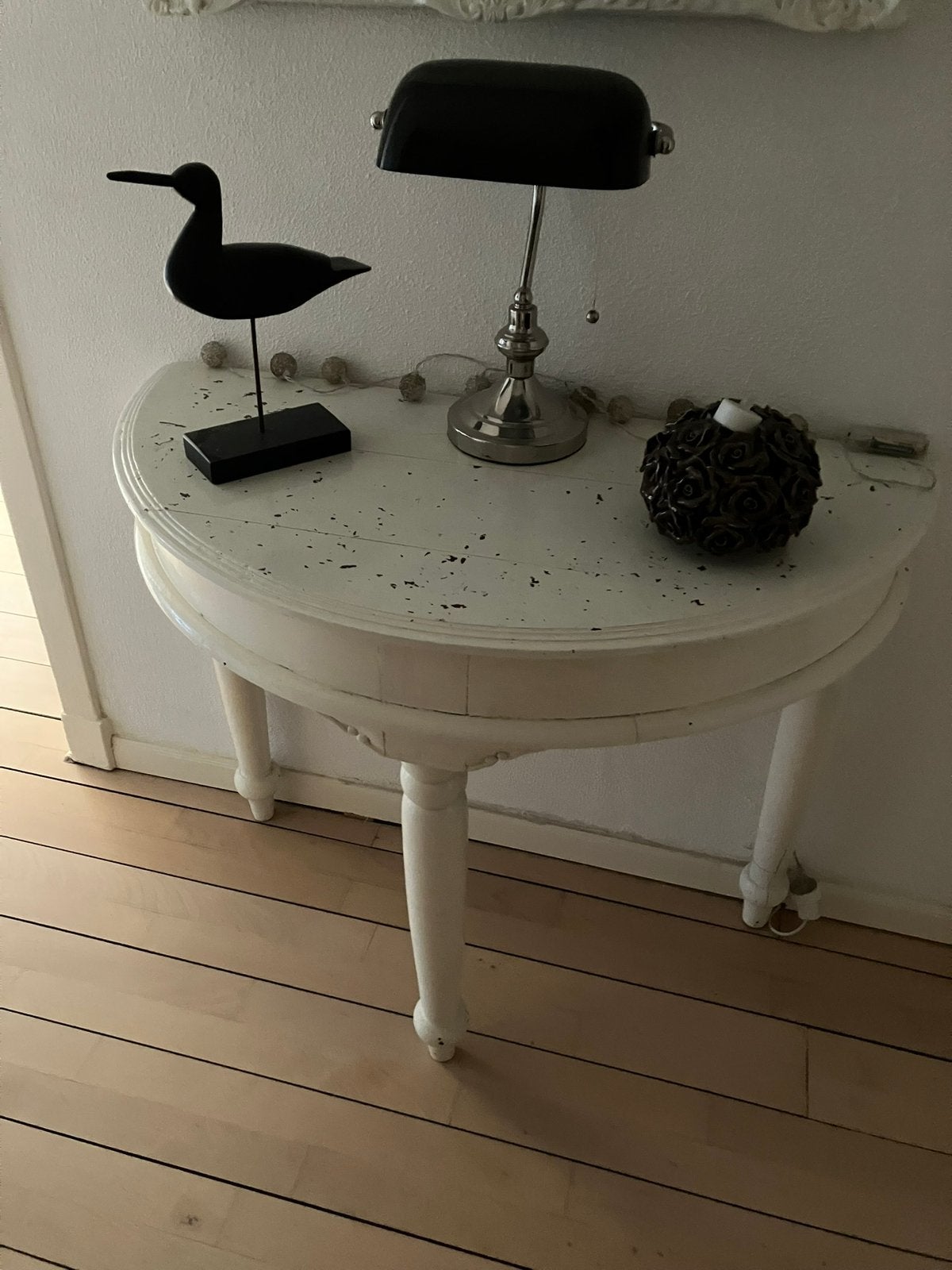 Half ronde side table, Huis en Inrichting, Tafels | Sidetables, Ophalen, Gebruikt, 50 tot 100 cm, Teakhout