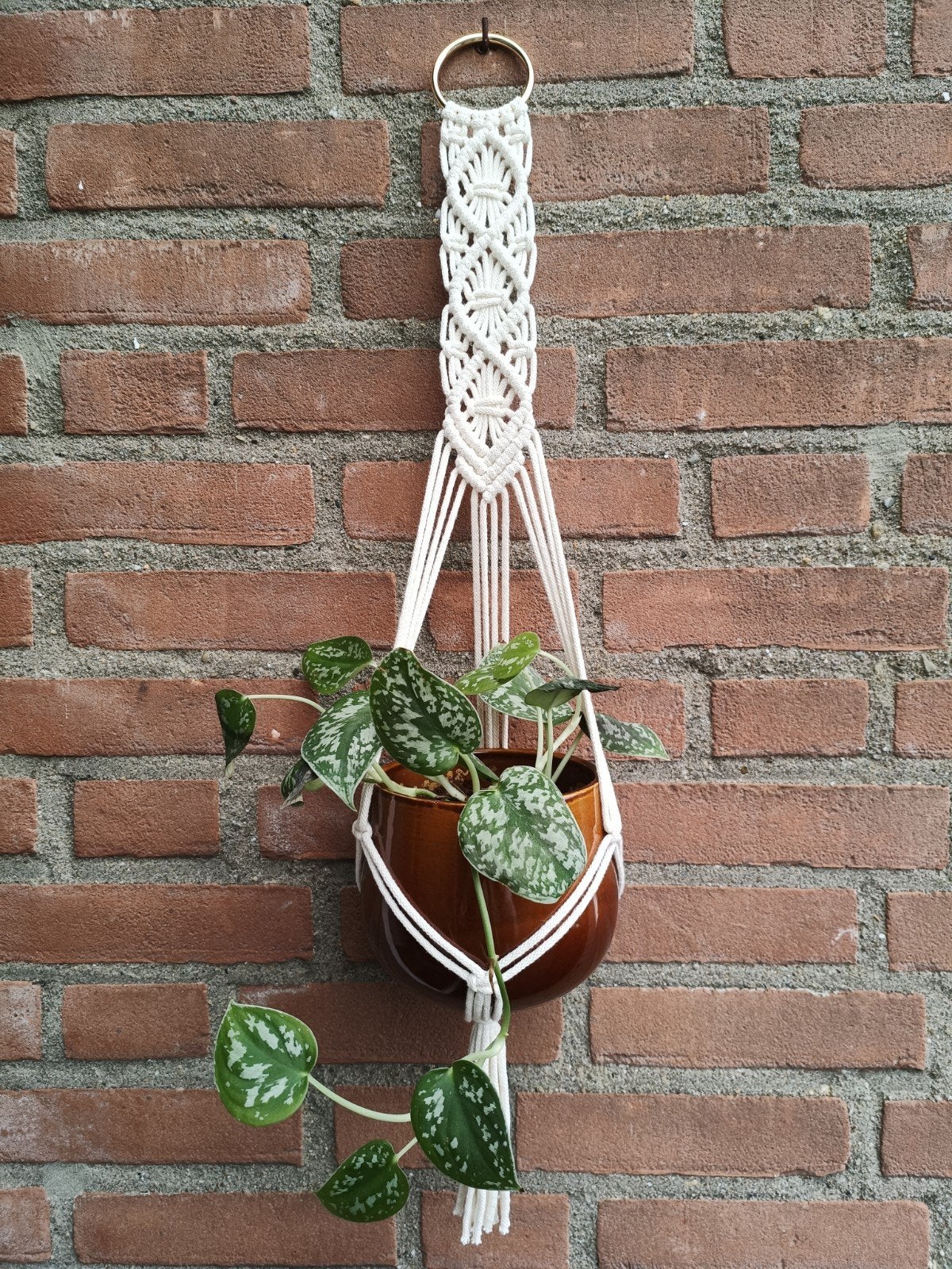 Macramé plantenhanger, Ophalen of Verzenden, Nieuw, Wit