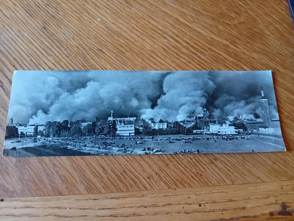 Rotterdam kaart 14 mei 1940 Land van Hoboken-Bijenkorf toren, Ophalen of Verzenden, Voor 1920, Ongelopen, Zuid-Holland