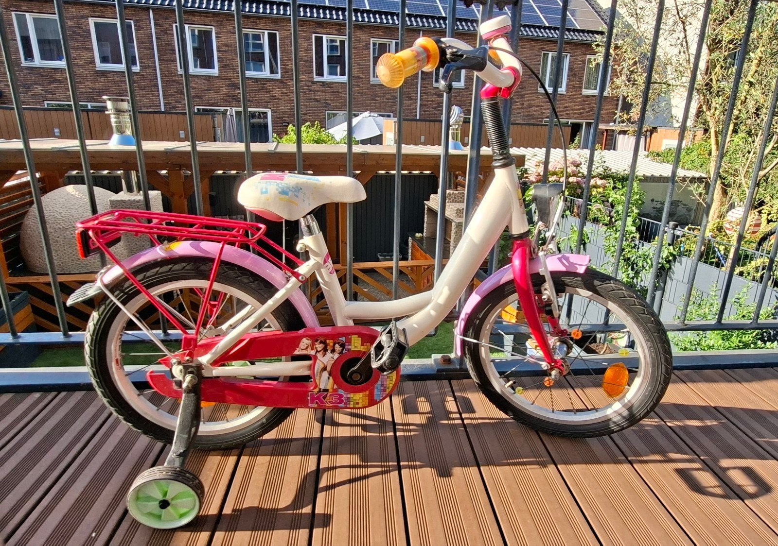 K3 Meisjesfiets 16 inch - Zo goed als nieuw, Zijwieltjes, 16 tot 20 inch, Velgrem, Ophalen of Verzenden