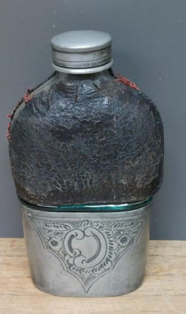 Heupflesjes Flasks Platvink -Vintage, glas, Ophalen, Gebruikt, Overige typen