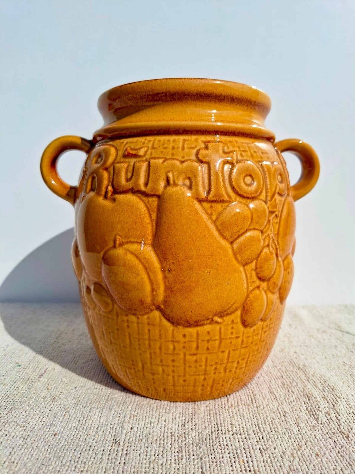 vintage Scheurich Rümtopf bruingeel, Ophalen of Verzenden