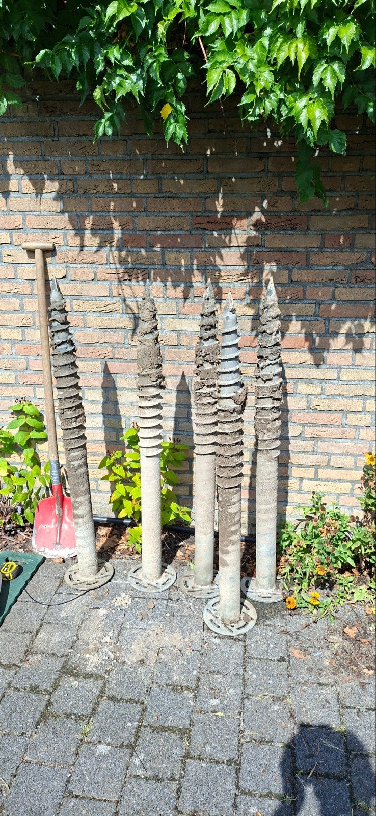 Schroefpalen 76x1200 mm - 6 stuks - Perfecte staat, Ophalen, Zo goed als nieuw