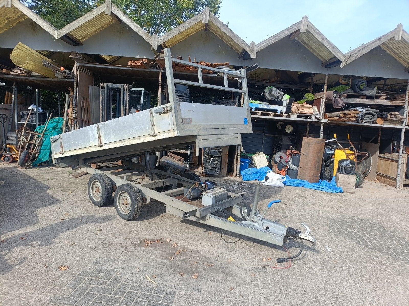 Robuuste tandemasser kipper aanhangwagen, Ophalen of Verzenden, Gebruikt