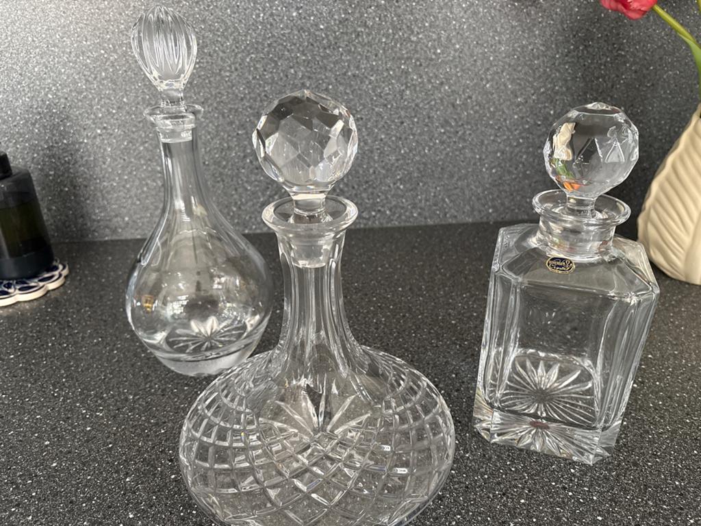 3 Kristallen Karaffen Bohemia Crystal, Antiek en Kunst, Ophalen