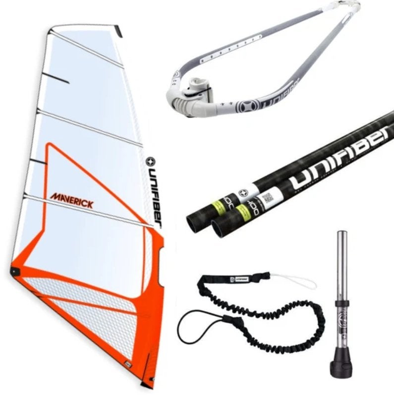 Unifiber Maverick 6.5 windsurftuig – zo goed als nieuw, Watersport en Boten, Windsurfen, Ophalen, 5 tot 6.5 m², Met mast, Zo goed als nieuw
