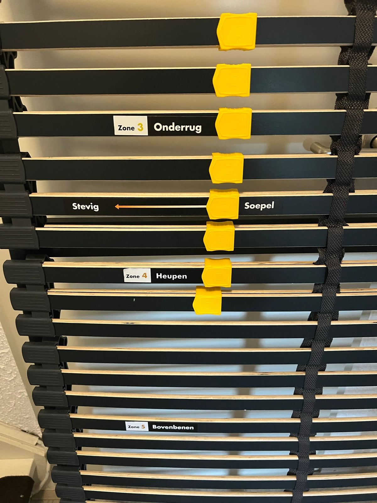 Lattenbodem Bossflex 80x200 cm met verstelbare hardheid, Huis en Inrichting, Ophalen, Eenpersoons, Zo goed als nieuw, 80 cm