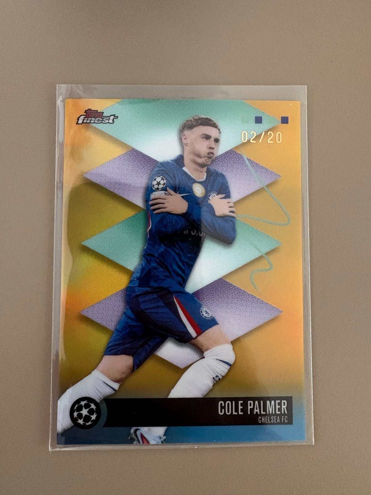 Cole Palmer Topps Finest Champions League Kaart 02/20, Verzenden, Zo goed als nieuw, Buitenlandse clubs, Spelerskaart