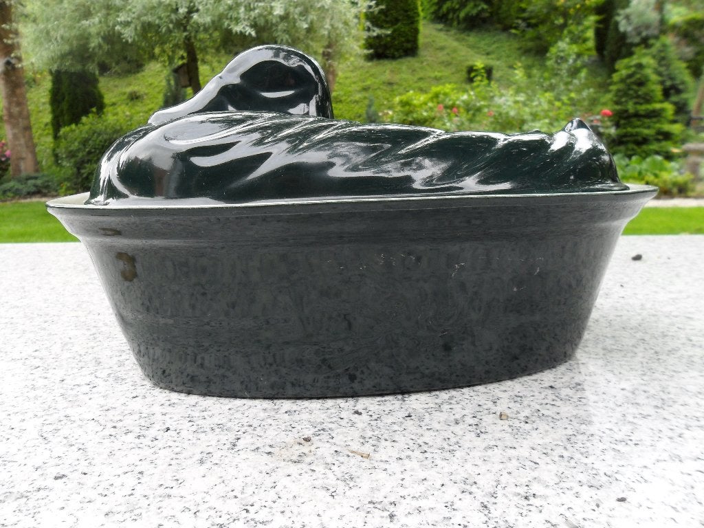 Franse brocante pate ovenschaal eend, Ophalen