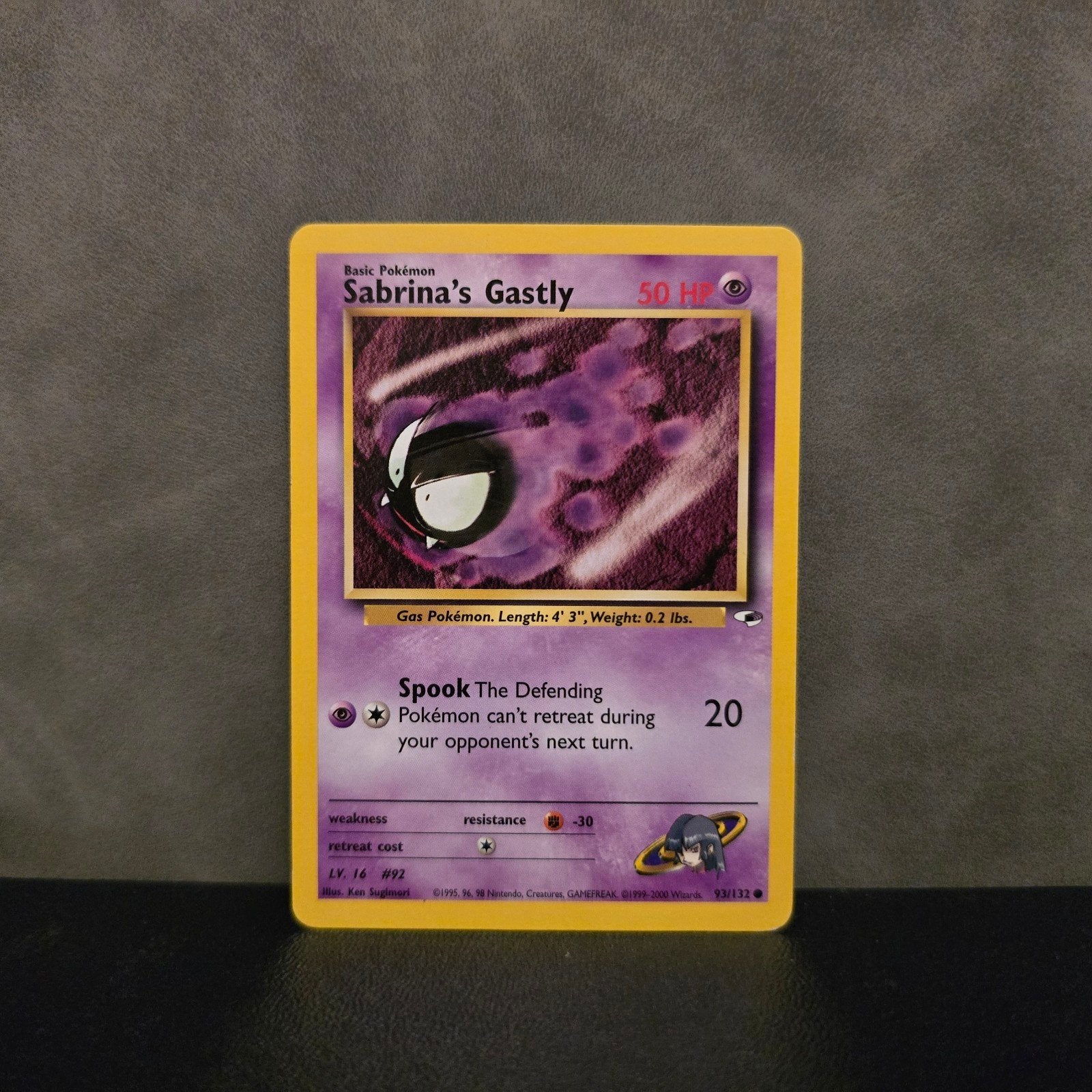 Sabrina's Gastly (GH 93) Gym Heroes NM Pokémon Kaart, Ophalen of Verzenden, Zo goed als nieuw, Losse kaart