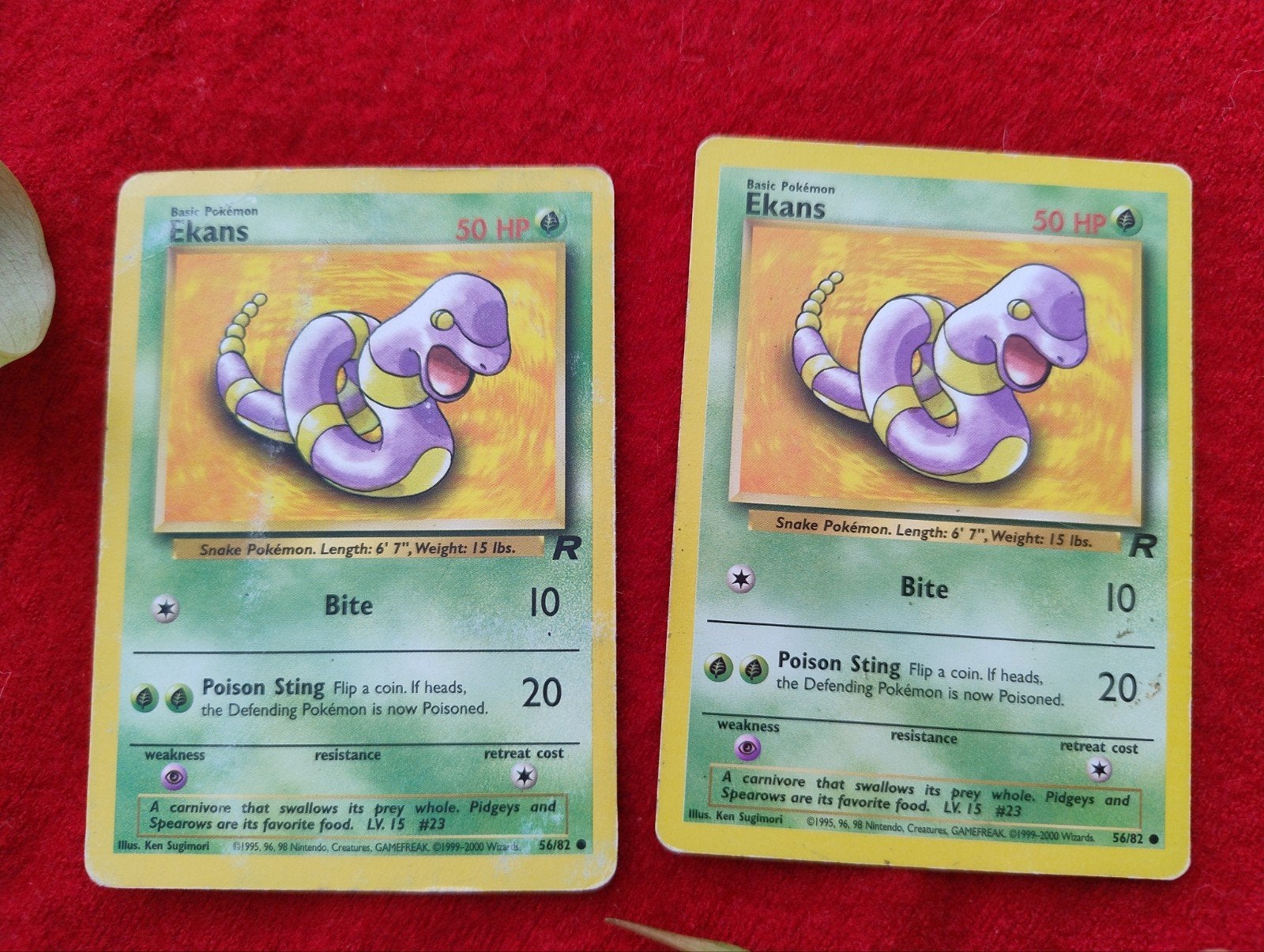 Pokémon Kaart Ekans 50 HP - Set van 2, Ophalen of Verzenden, Gebruikt, Meerdere kaarten