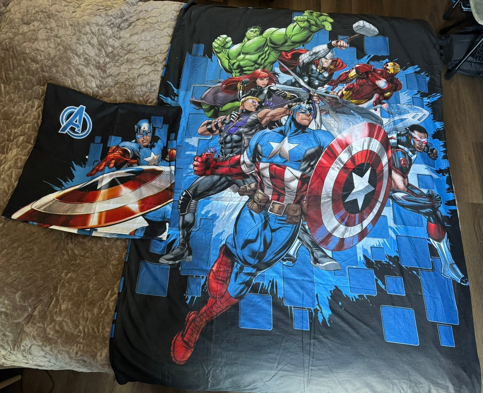 Dekbedovertrek Avengers, Ophalen of Verzenden, Zo goed als nieuw, Eenpersoons, Dekbedovertrek