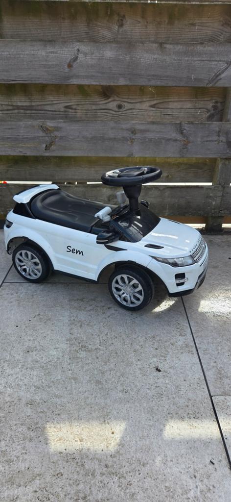 Witte Range Rover loopauto voor kinderen, Kinderen en Baby's, Ophalen of Verzenden, Gebruikt, Loopvoertuig