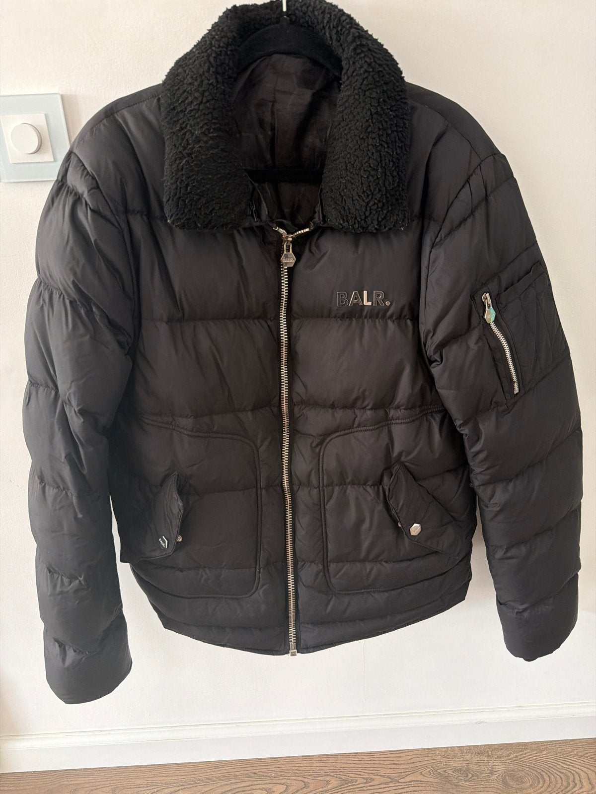 BALR Pufferjack met teddykraag - Maat L, Kleding | Heren, Ophalen of Verzenden, Zo goed als nieuw, Maat 52/54 (L), Zwart