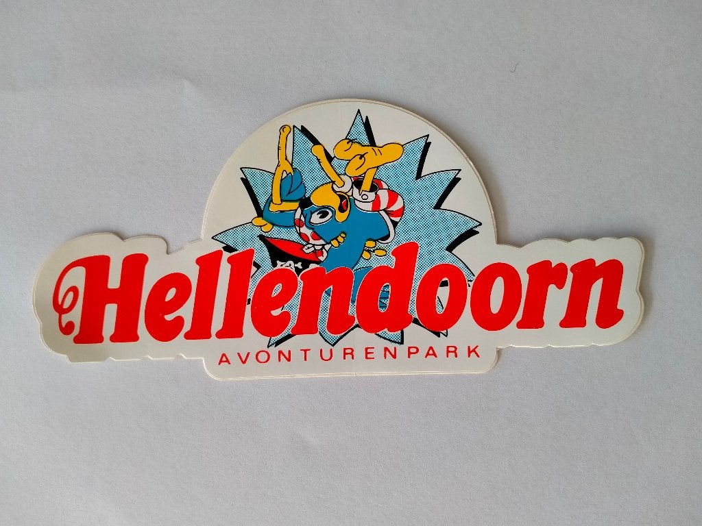Avonturenpark Hellendoorn pretpark vintage logo sticker 5, Ophalen of Verzenden, Gebruikt, Overige typen