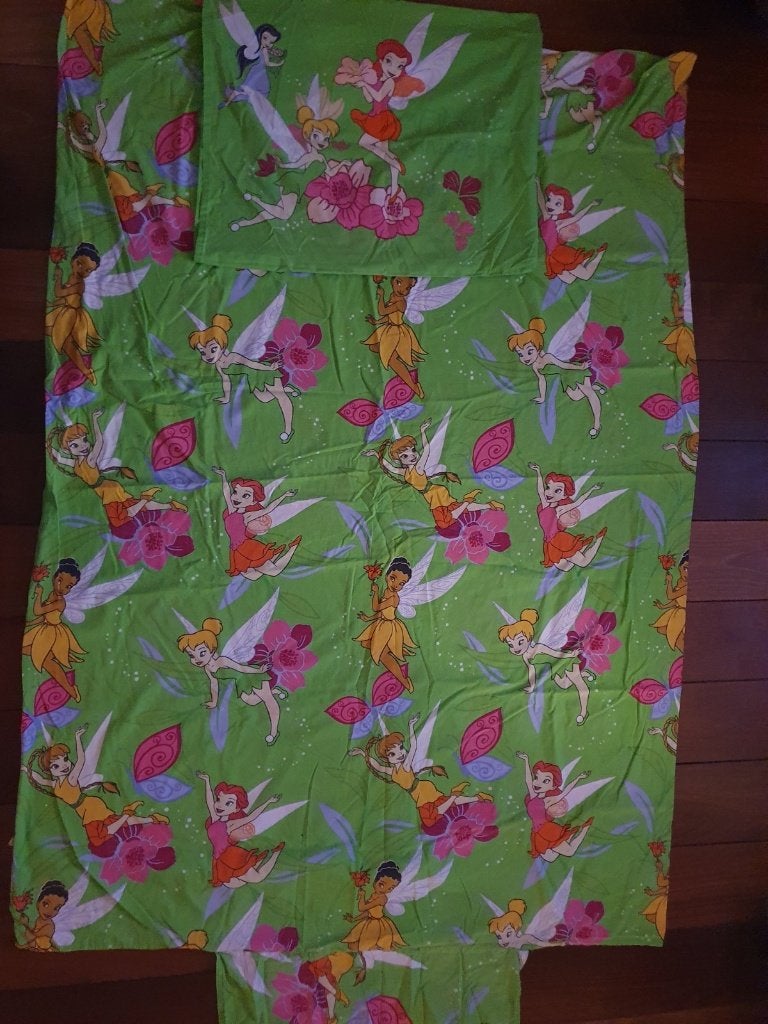 Tinkerbell dekbed voor 1 persoon, Gebruikt, Jongetje of Meisje, Ophalen of Verzenden, Deken of Dekbed
