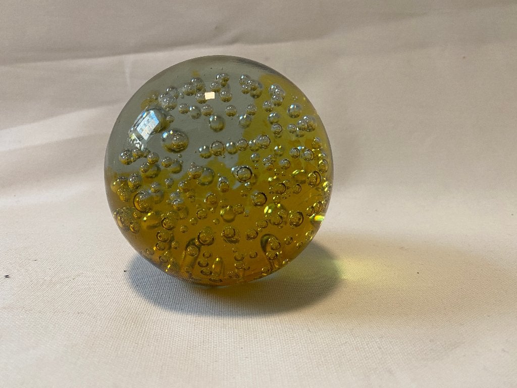 Retro Press papier glazen bol met luchtbelletjes, Huis en Inrichting, Woonaccessoires | Overige, Ophalen of Verzenden, Gebruikt