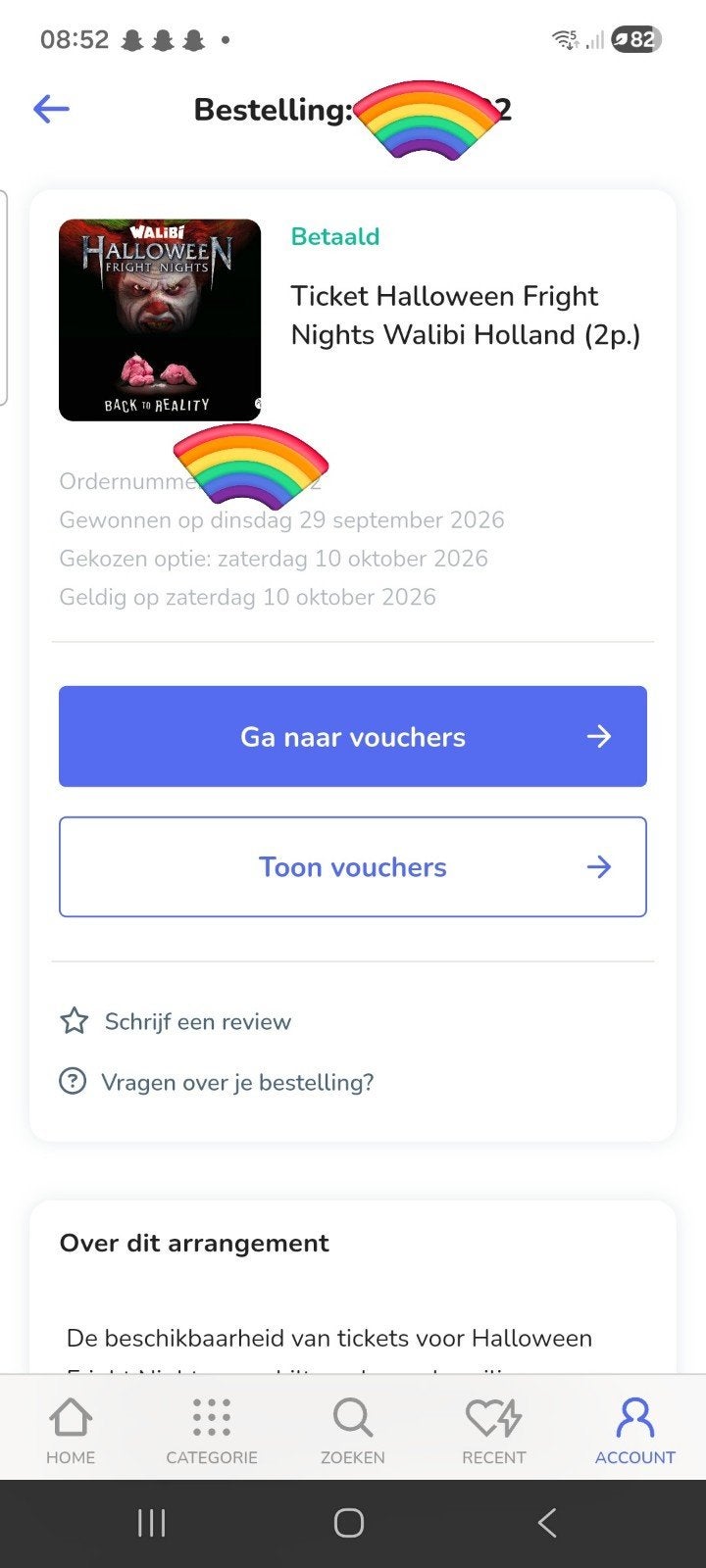 2 kaartjes walibi Halloween, Twee personen