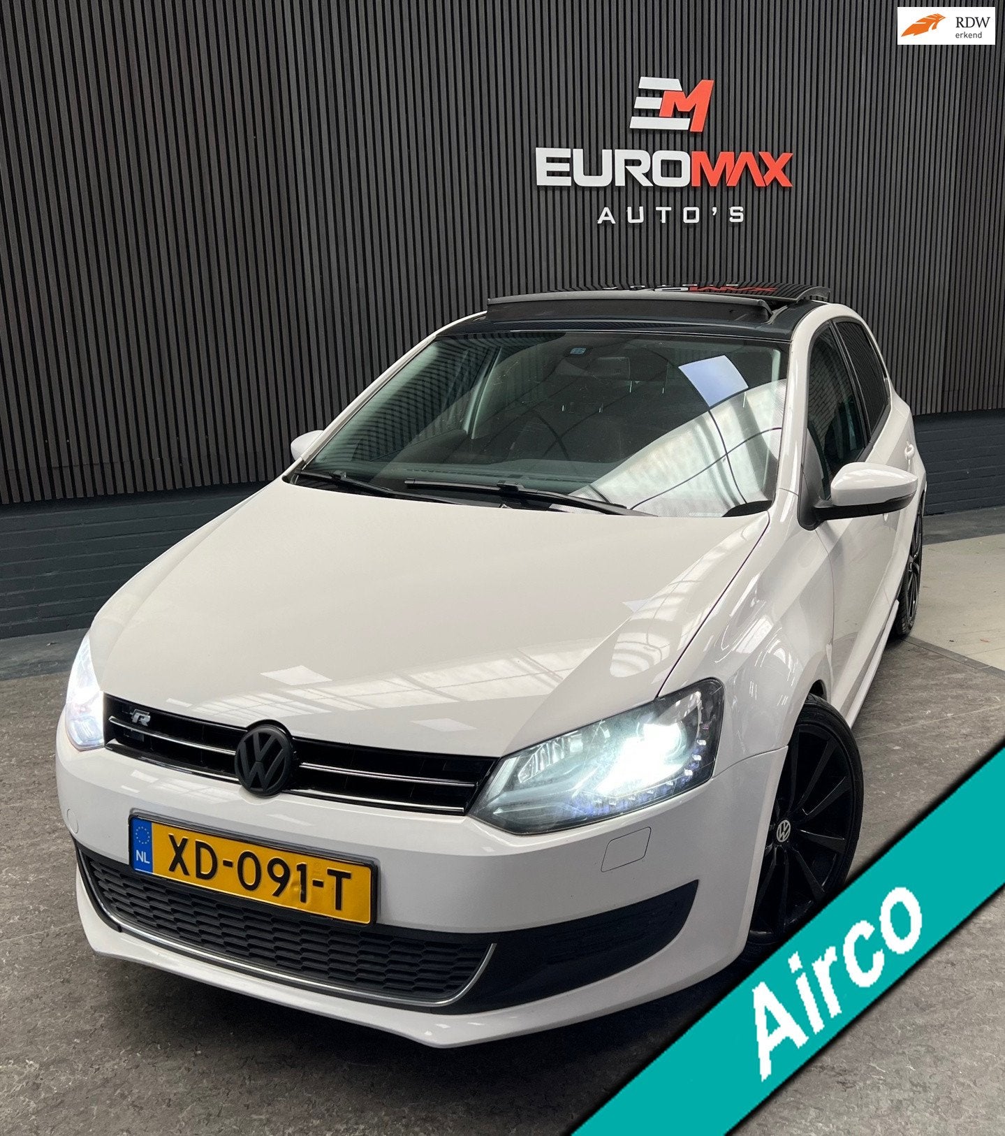 Volkswagen Polo 1.2 TSI Highline Opendak - Distr. Ketting Ve, Voorwielaandrijving, Euro 5, Stof, Zwart