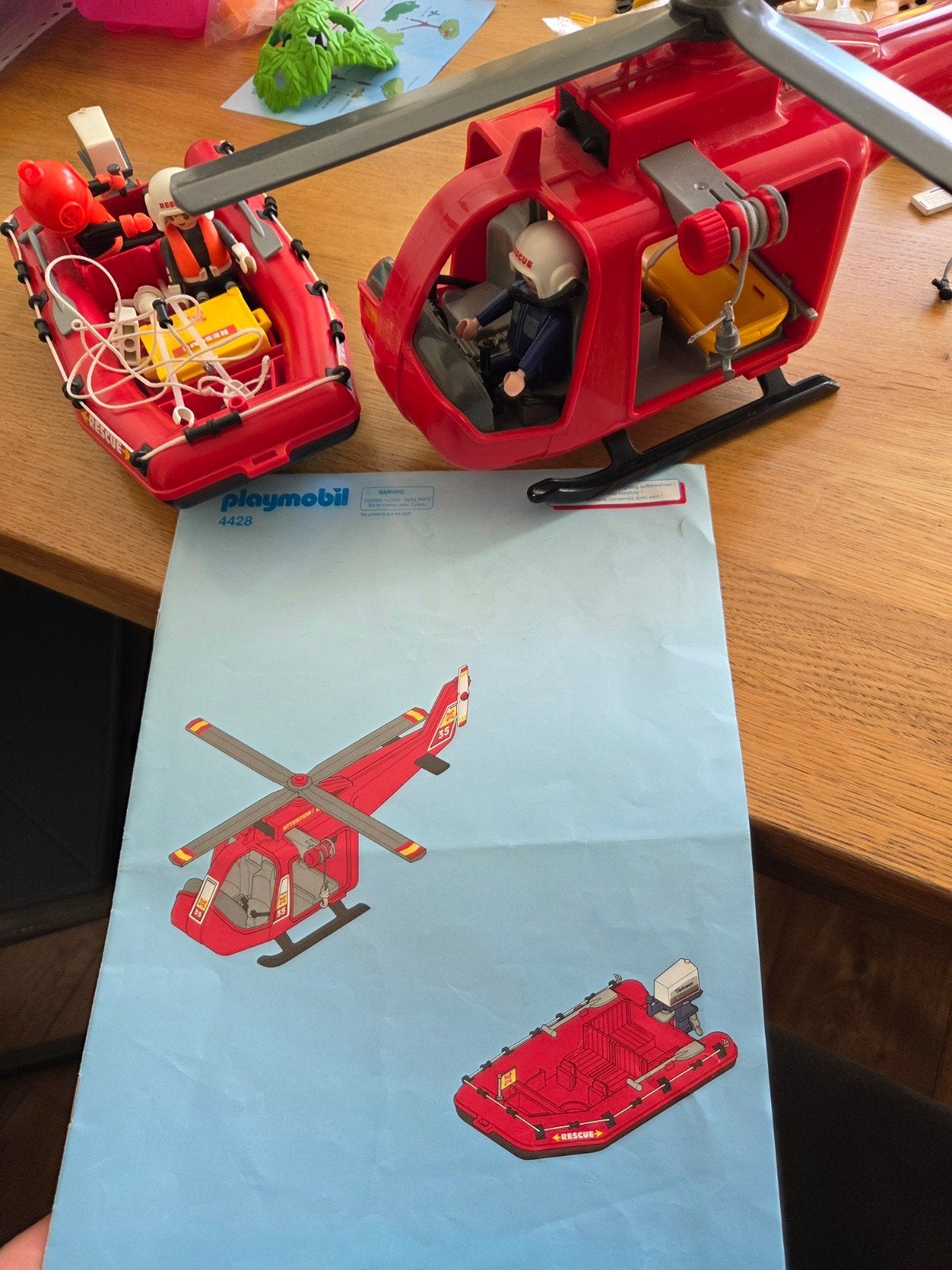 Playmobil SOS helikopter en boot – set 4428, Complete set, Voertuig, Ophalen of Verzenden, Zo goed als nieuw