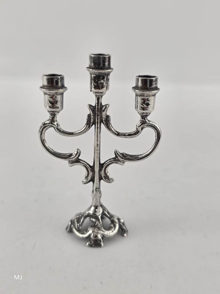 Zilveren miniatuur Kandelaar                            Z239, Ophalen of Verzenden, Zilver