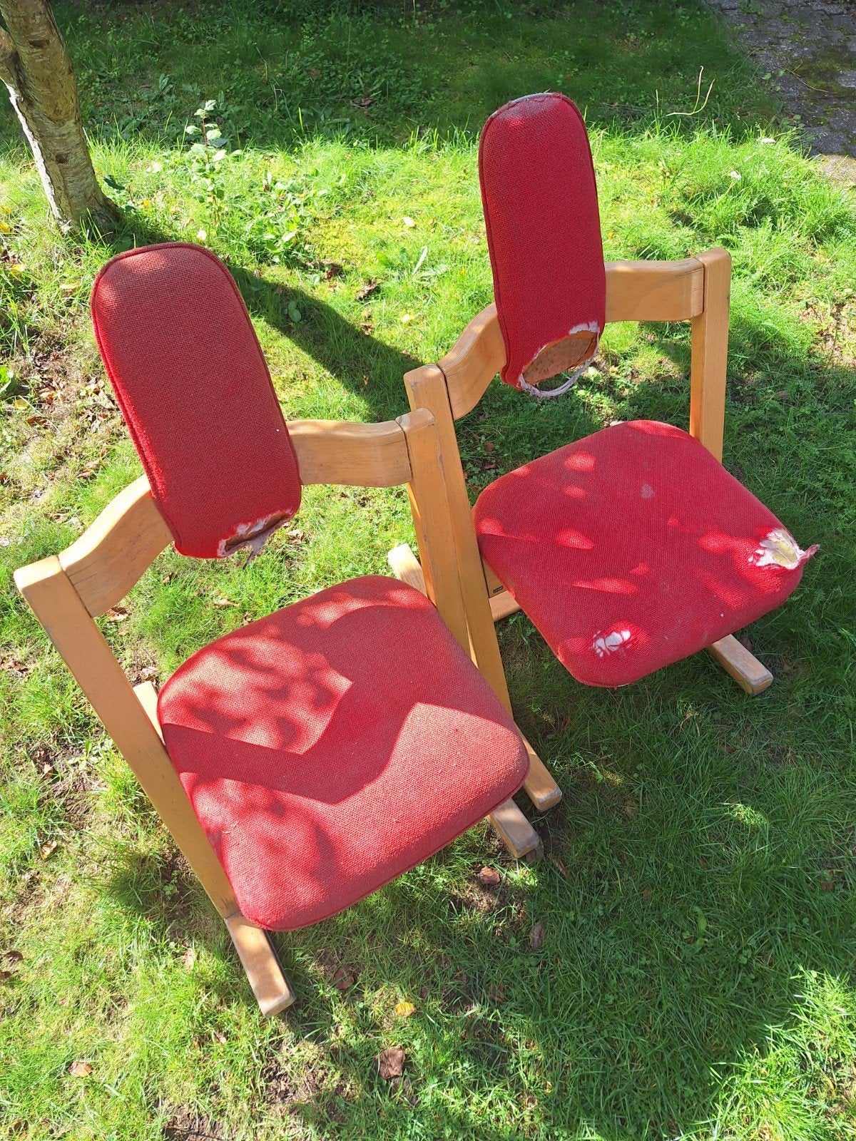 2 x Stokke Pendulum stoelen opknappers., Ophalen, Hout, Gebruikt, Twee