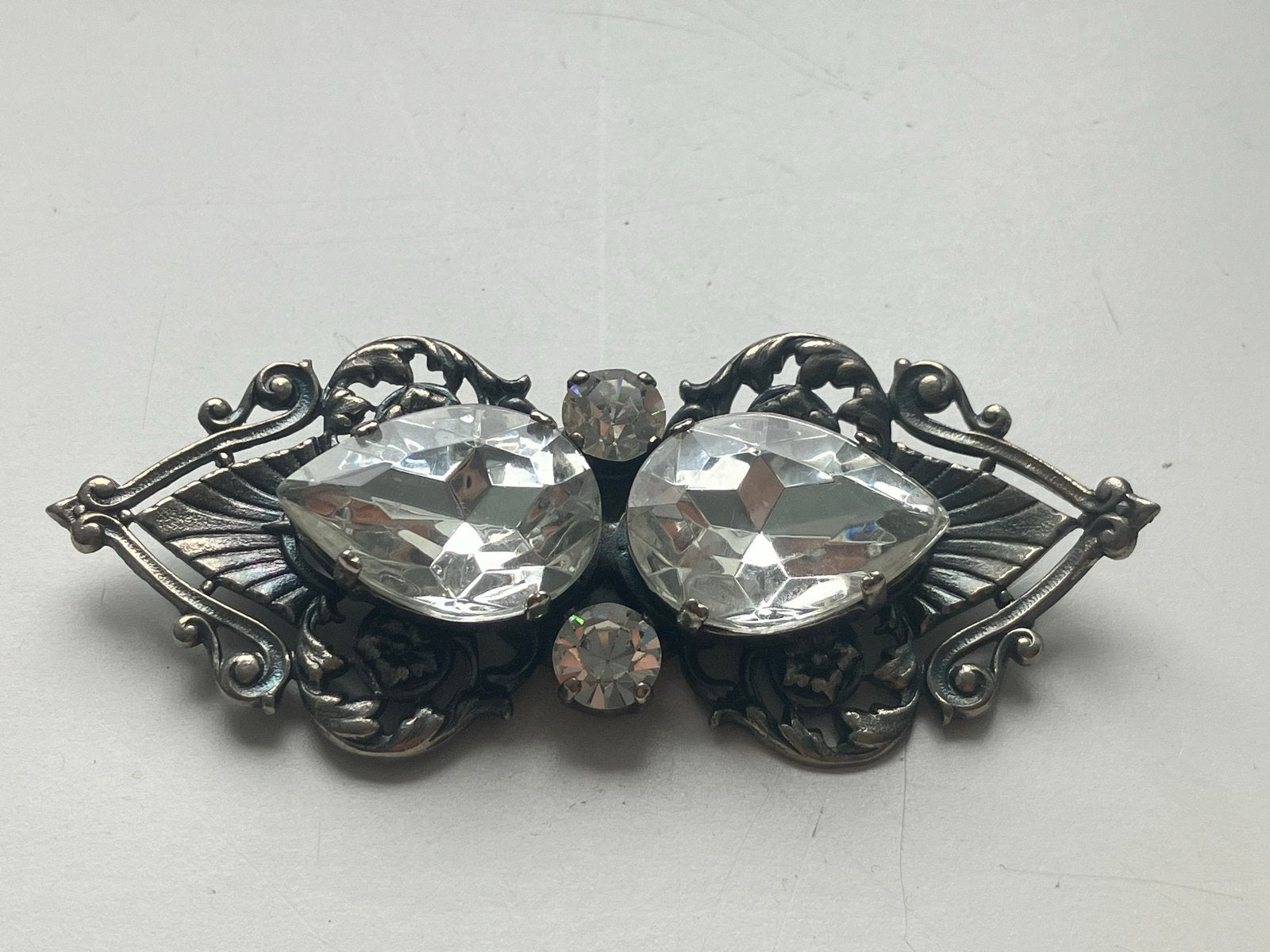 Vintage grote Ermani Bulatti broche met kristallen, Sieraden, Tassen en Uiterlijk, Met kristal, Overige materialen, Gebruikt, Ophalen of Verzenden