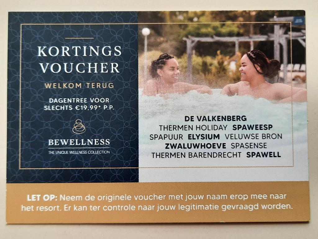 Kortingsvoucher dagentree sauna, Tickets en Kaartjes, Kortingen en Cadeaubonnen, Twee personen, Kortingsbon, Spa of Sauna
