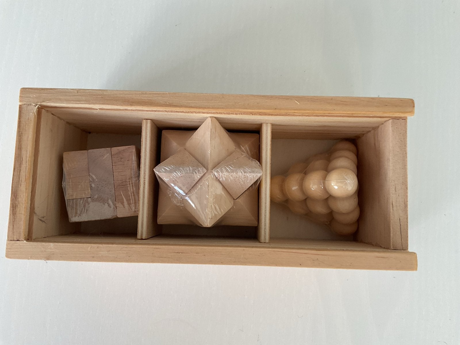 Houten breinpuzzels 3D - 3 Stuks in houten doos - nieuw, Kinderen en Baby's, Speelgoed | Houten speelgoed, Ophalen of Verzenden