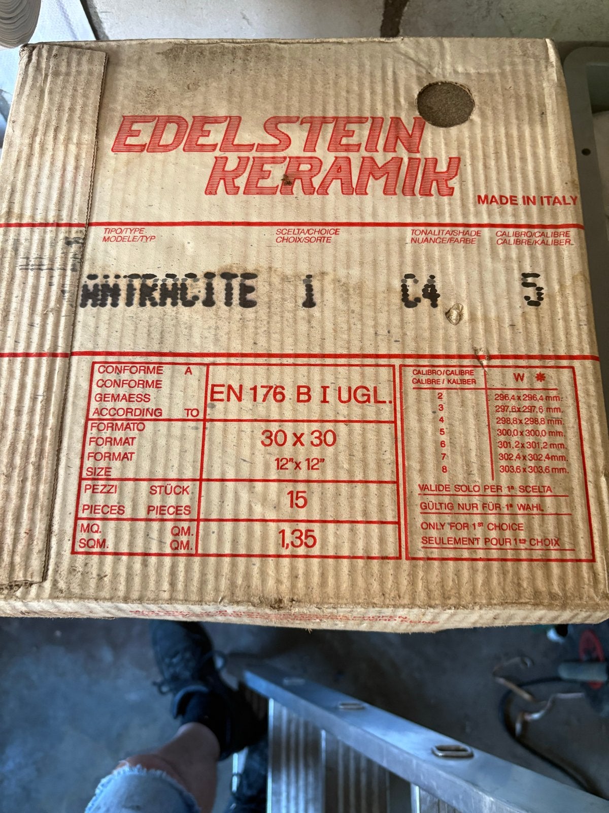 Restparij Keramik Antraciet Vloertegels 30x30 cm (1.35 m²), Doe-het-zelf en Verbouw, Tegels, Ophalen, Keramiek, Nieuw, 20 tot 40 cm