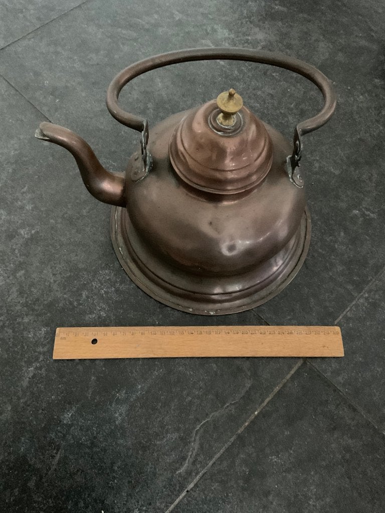Zeer oude koperen waterketel - Antiek pronkstuk, Ophalen of Verzenden, Koper