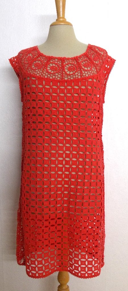 100% katoenen kant look jurkje van Pedro del Hierro (Sport)M, Maat 38/40 (M), Verzenden, Knielengte, Gedragen