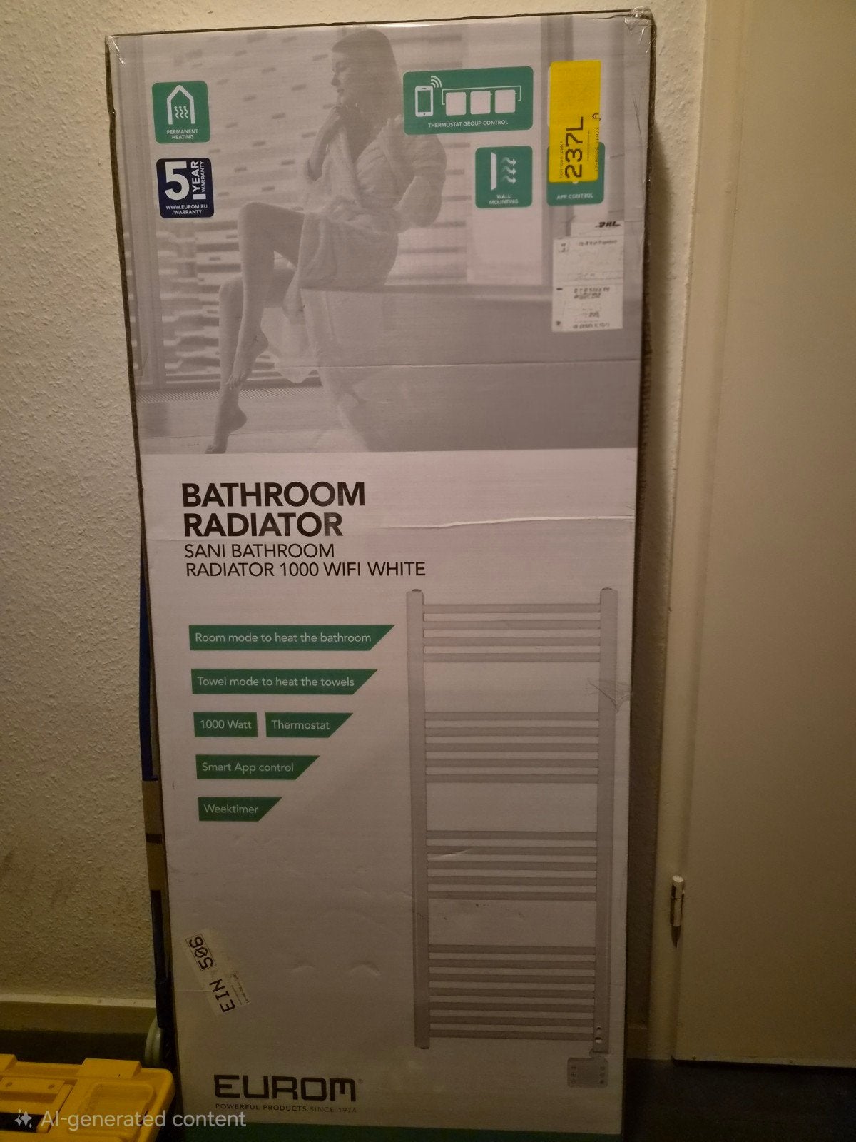Nieuwe Eurom Sani Badkamer Radiator 1000 WiFi Wit, Ophalen of Verzenden