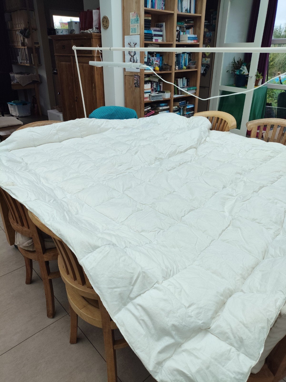 ikea årstid kingsize donzen dekbed 240x220, Gebruikt, Wit, Tweepersoons, Dons en Veren