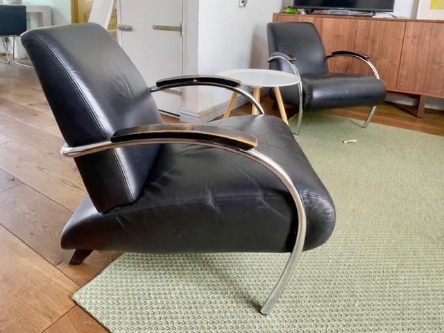 Gelderland 2 stoelen model 5470 De Bouvrie, Ophalen, Gebruikt, Minder dan 75 cm, Retro
