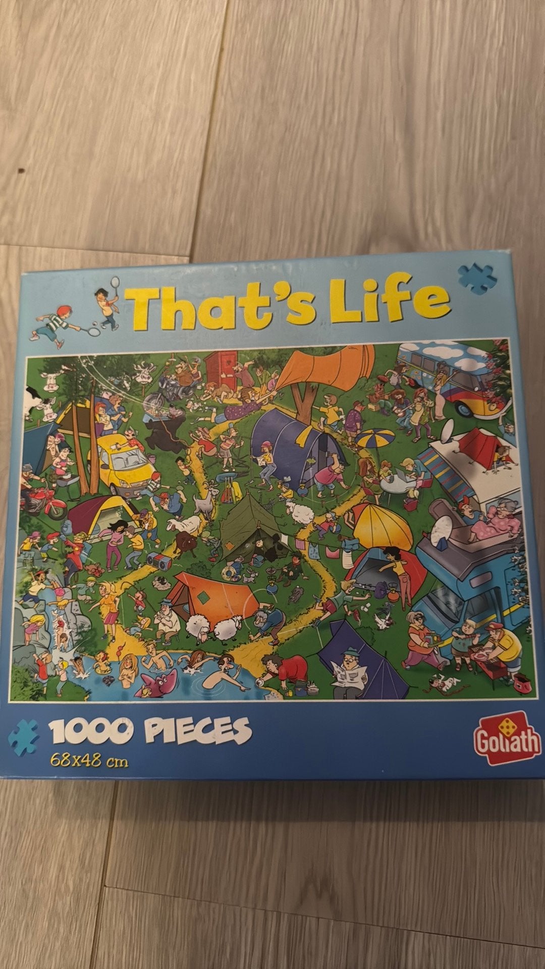That’s Life puzzel - camping, Hobby en Vrije tijd, Denksport en Puzzels, Ophalen of Verzenden, 500 t/m 1500 stukjes, Zo goed als nieuw