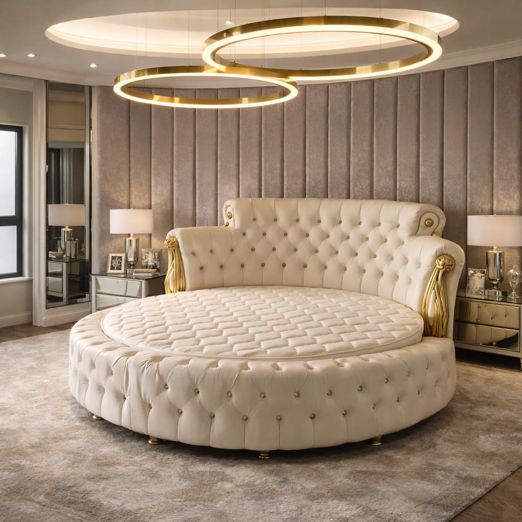 50% KORTING OP ALLE ITALIAANSE RONDE BEDDEN/BOXSPRINGS! 995, Verzenden, Nieuw, Tweepersoons, 180 cm