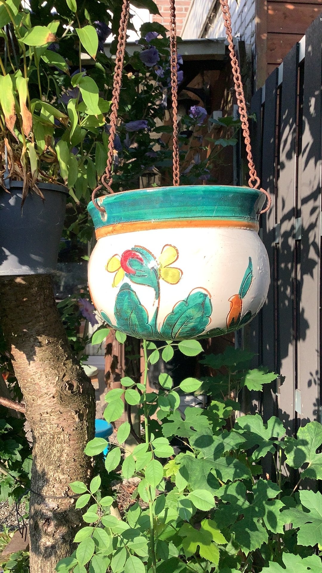 Hangpot plantenhanger klein ‘boerenstijl’, Antiek en Kunst, Ophalen of Verzenden