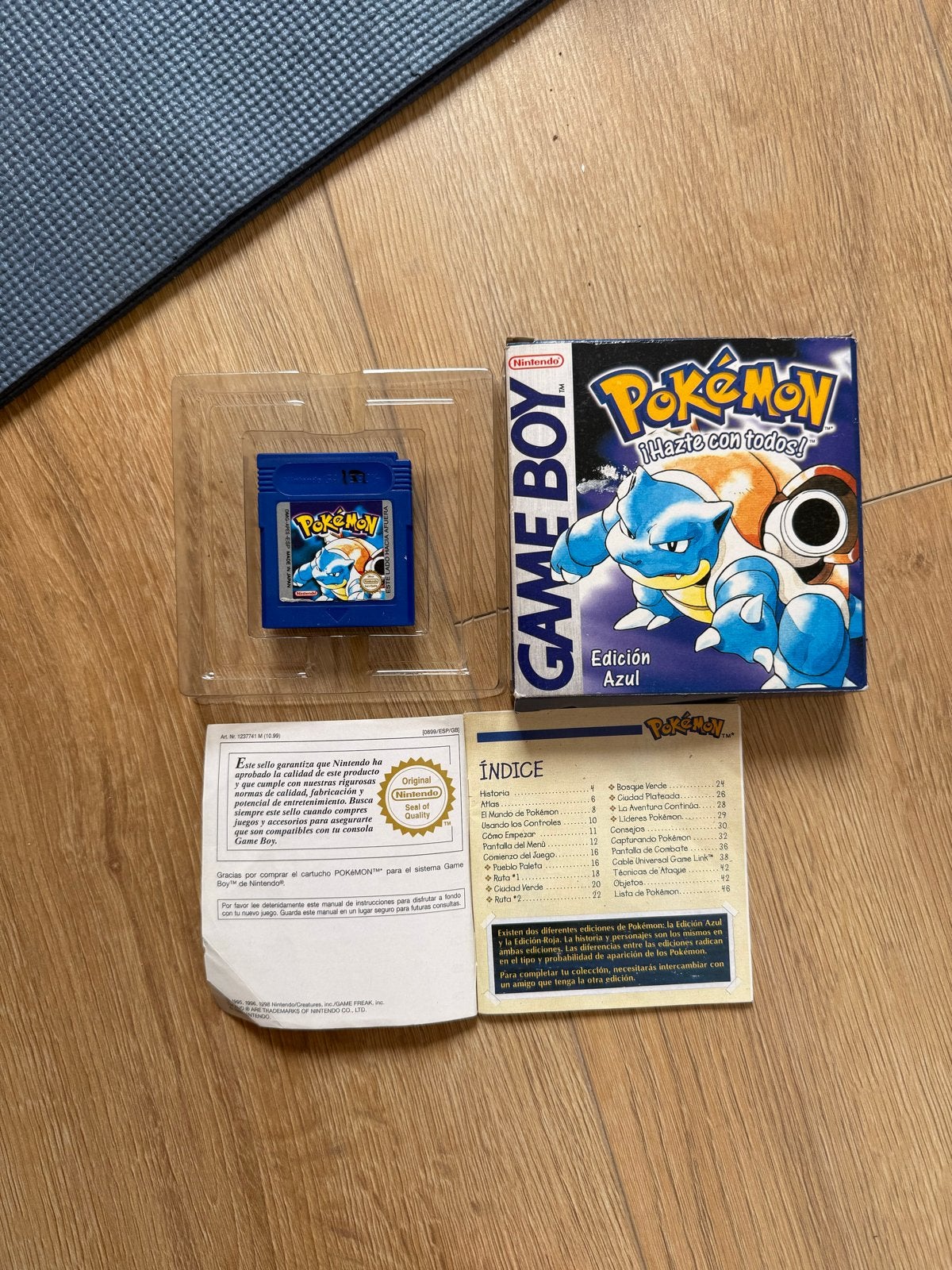 Pokémon Blue (Blauw) Spaanse Editie Game Boy, Gebruikt, 1 speler, Ophalen of Verzenden, Role Playing Game (Rpg)