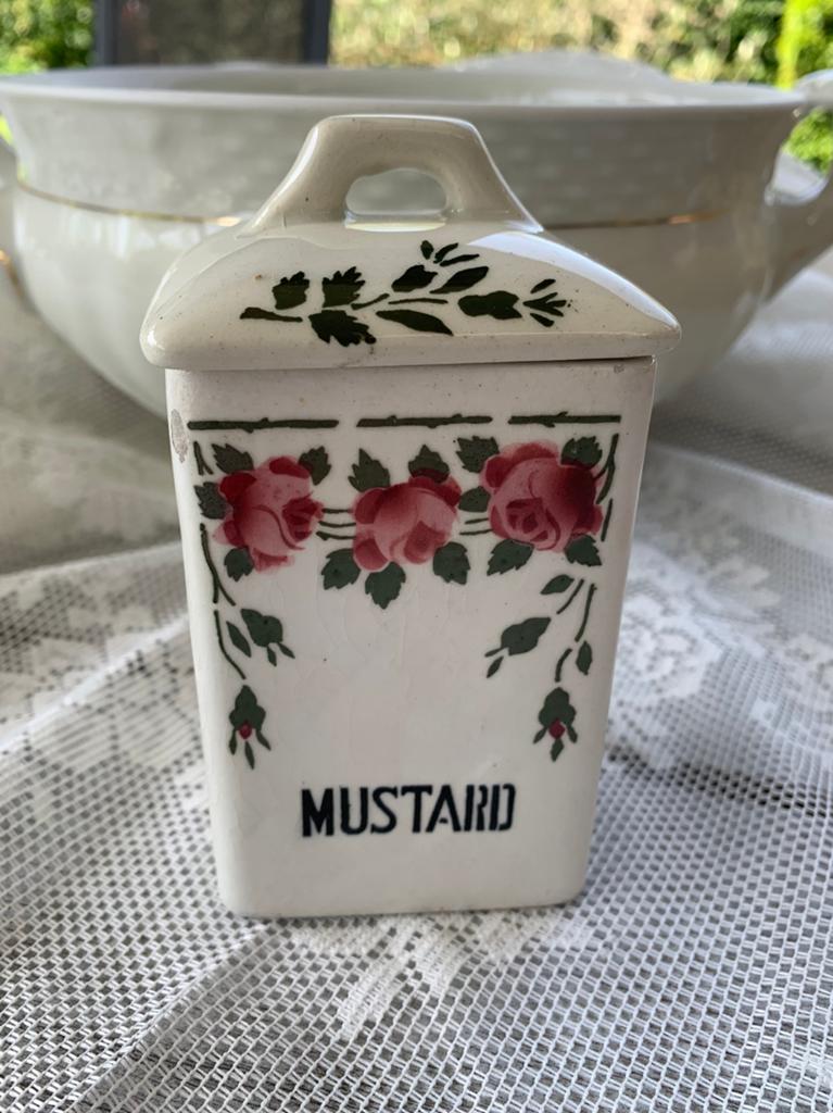 Voorraadpotje - Kruidenpotje - Mustard, Antiek en Kunst, Ophalen of Verzenden