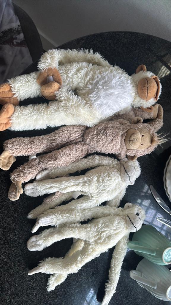 4 schone apenknuffels aap knuffel, Ophalen of Verzenden, Zo goed als nieuw, Overige typen