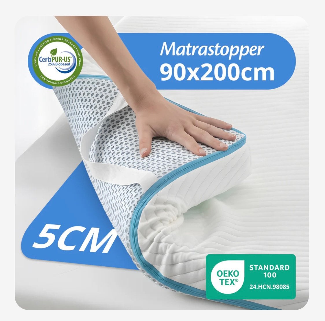 Ella matras topper 90x200 support foam, Ophalen, 90 cm, Eenpersoons, Zo goed als nieuw